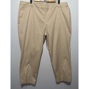 TALBOTS 20W Light Beige Perfect Crop Stretch High Rise Trousers